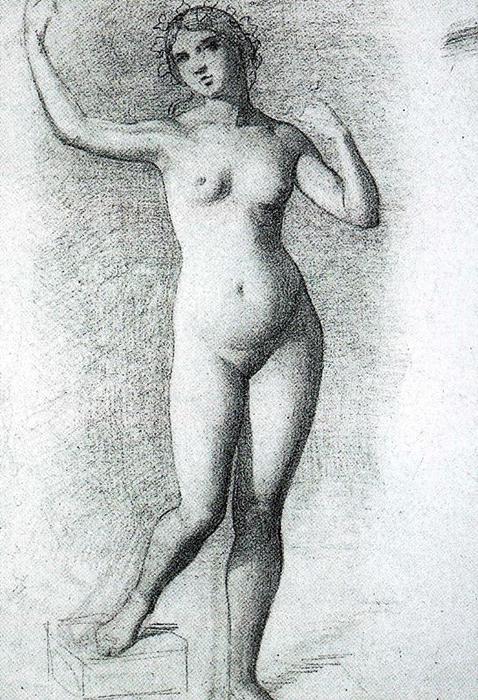 Study Of A Female Nude — Mariano Fortuny