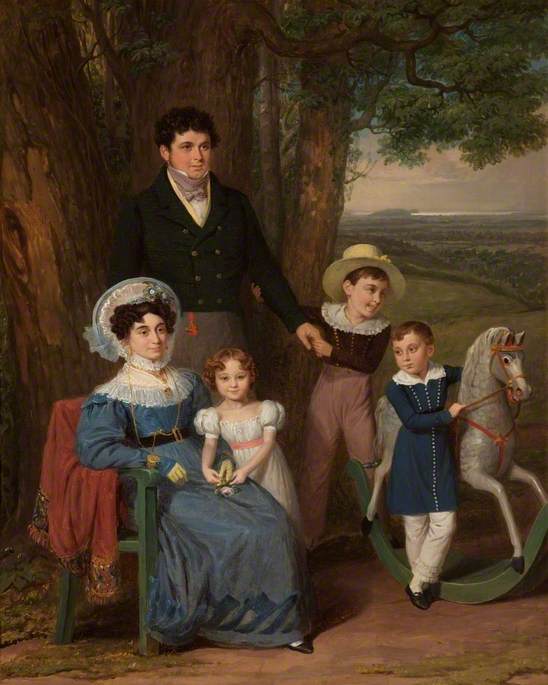 Reginald Henry Bean (d.1848), His Wife And Children — Edward Villiers Rippingille