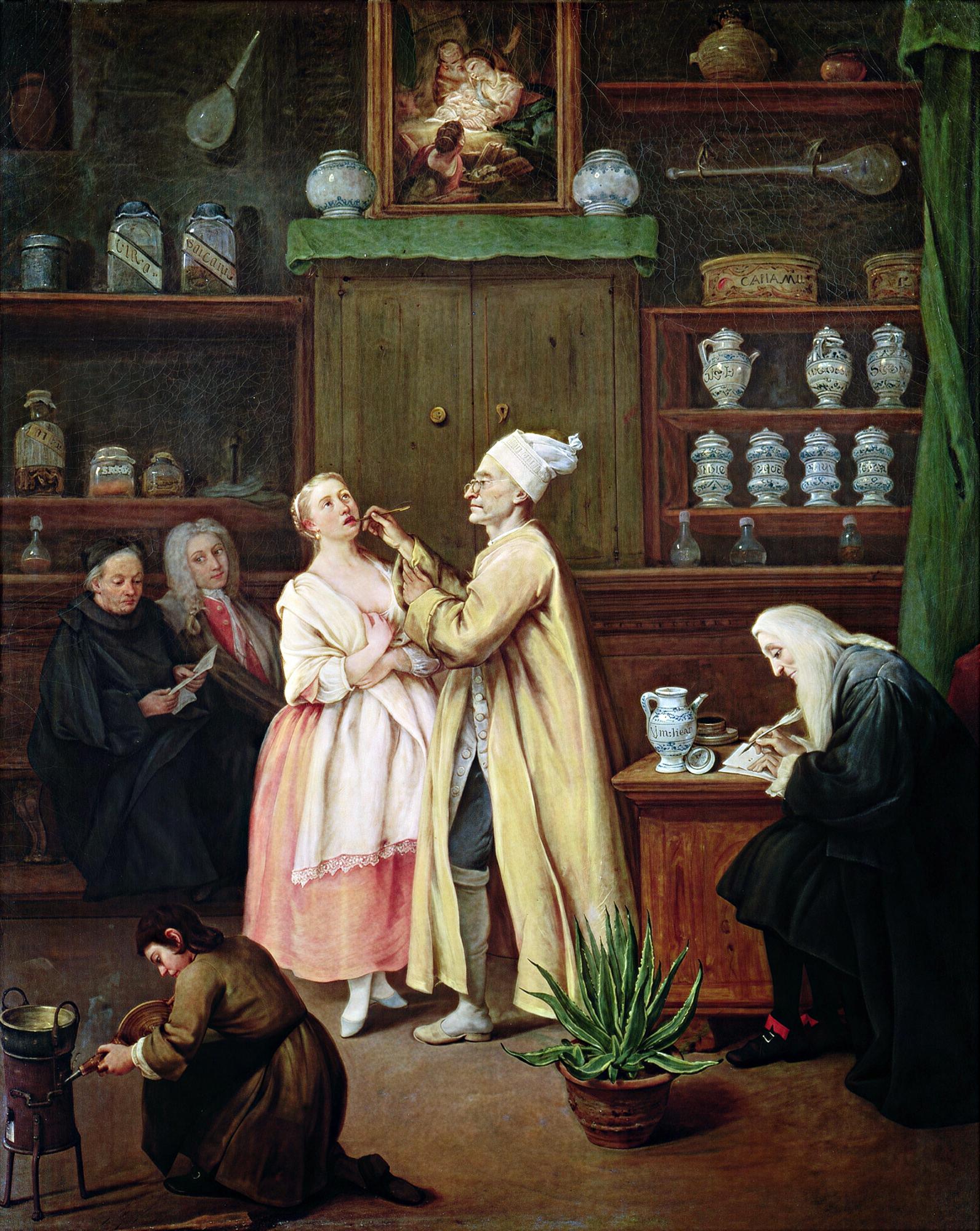 Il Farmacista. . Venezia, Galleria Dell'accademia. — Pietro Longhi