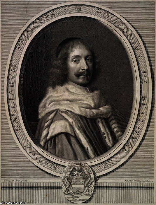 Portrait Of Pomponne De Bellievre, First President Of The Parliament Of Paris — Robert Nanteuil