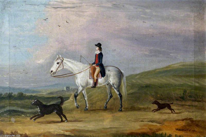 A Young Rider On A Grey Horse And Two Dogs — Francis Sartorius Ii (john Francis Sartorius)