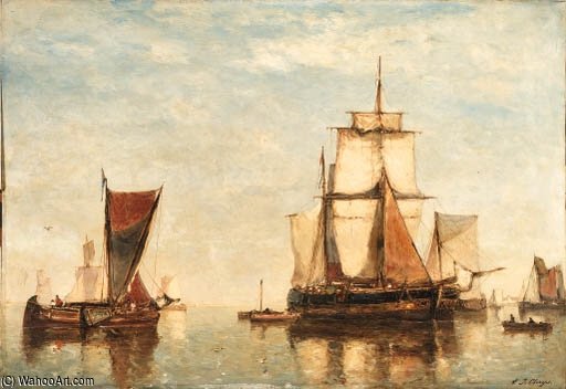 The Return Of East Indiaman At Antwerp — Paul Jean Clays
