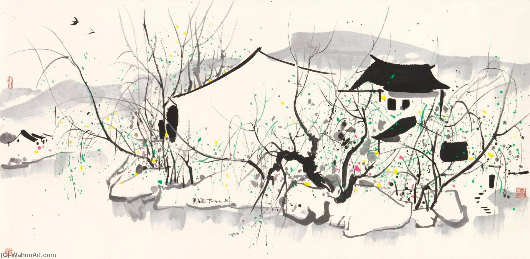 Dwellings By The Water — Wu Guanzhong