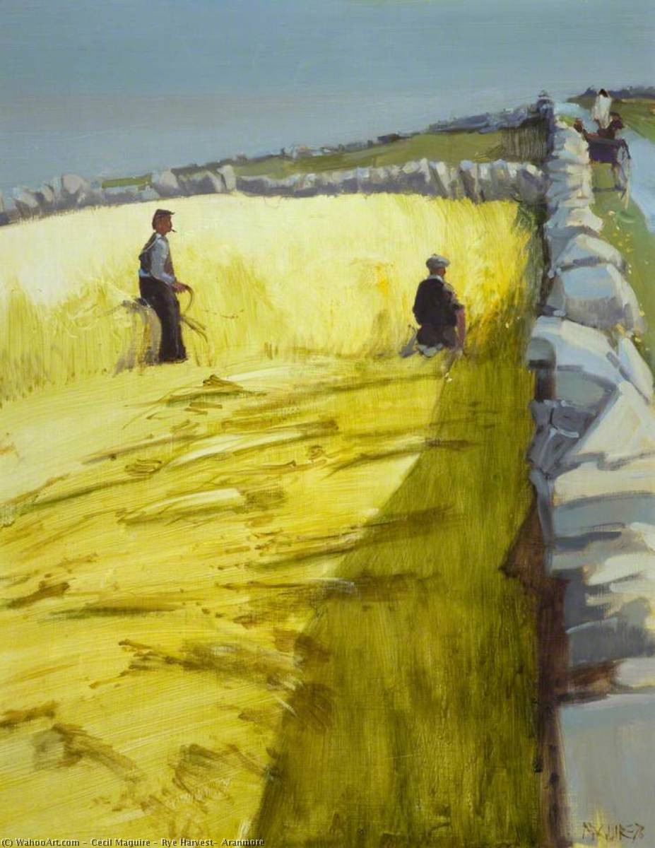 Rye Harvest, Aranmore — Cecil Maguire