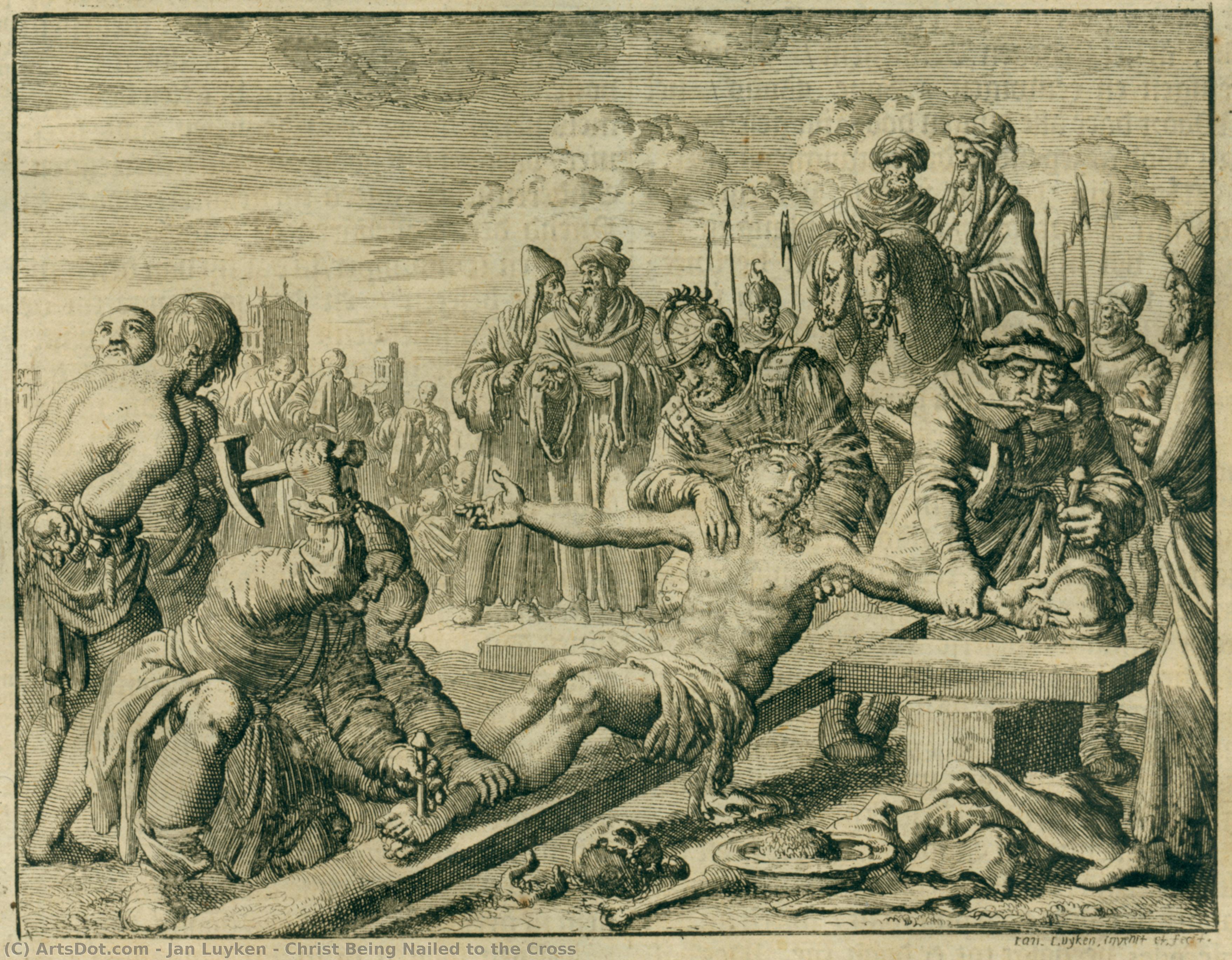 Christ Being Nailed To The Cross — Jan Luyken