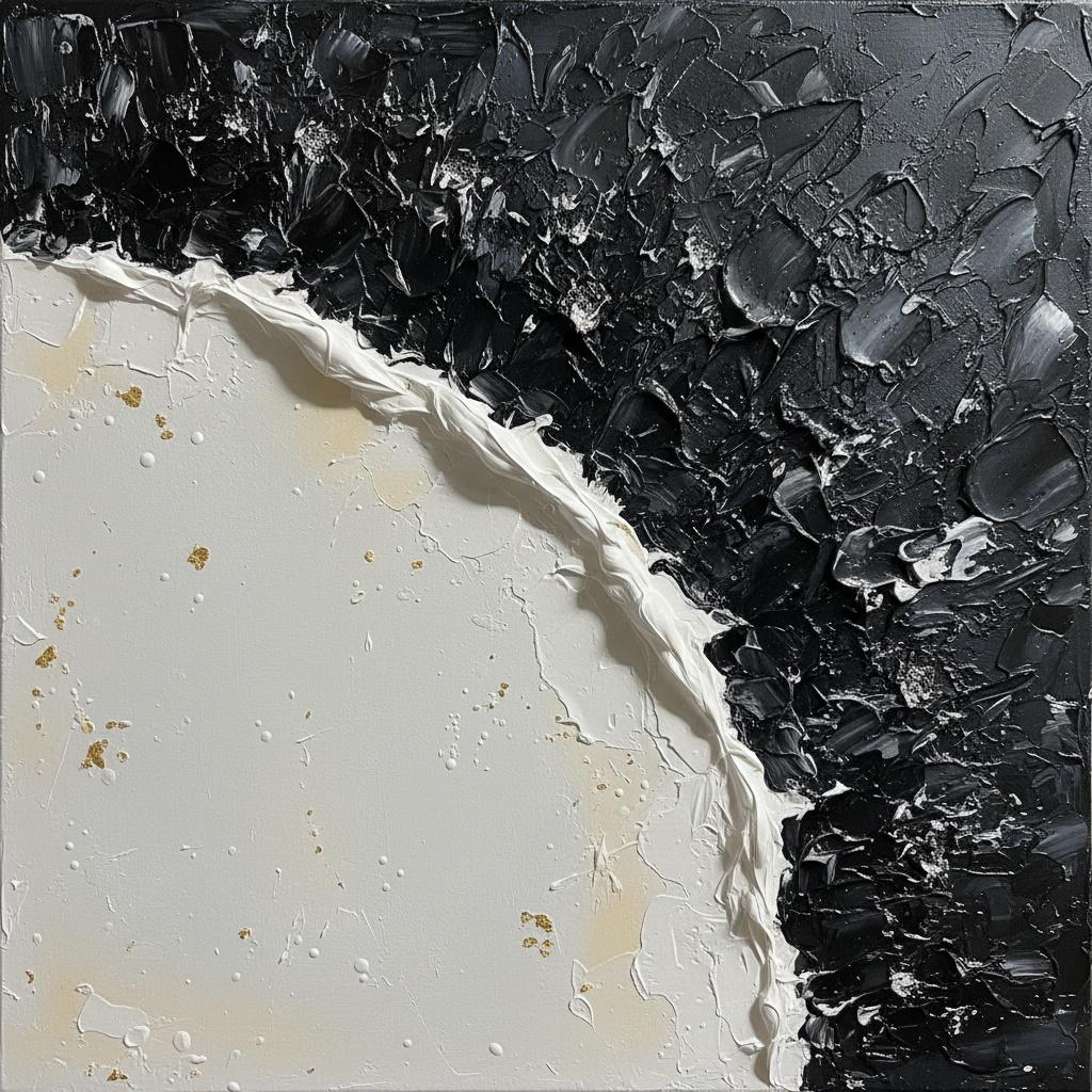 Celestial Fracture: A Monumental Study Of Luminous Gold And Textured Void — David Moreau