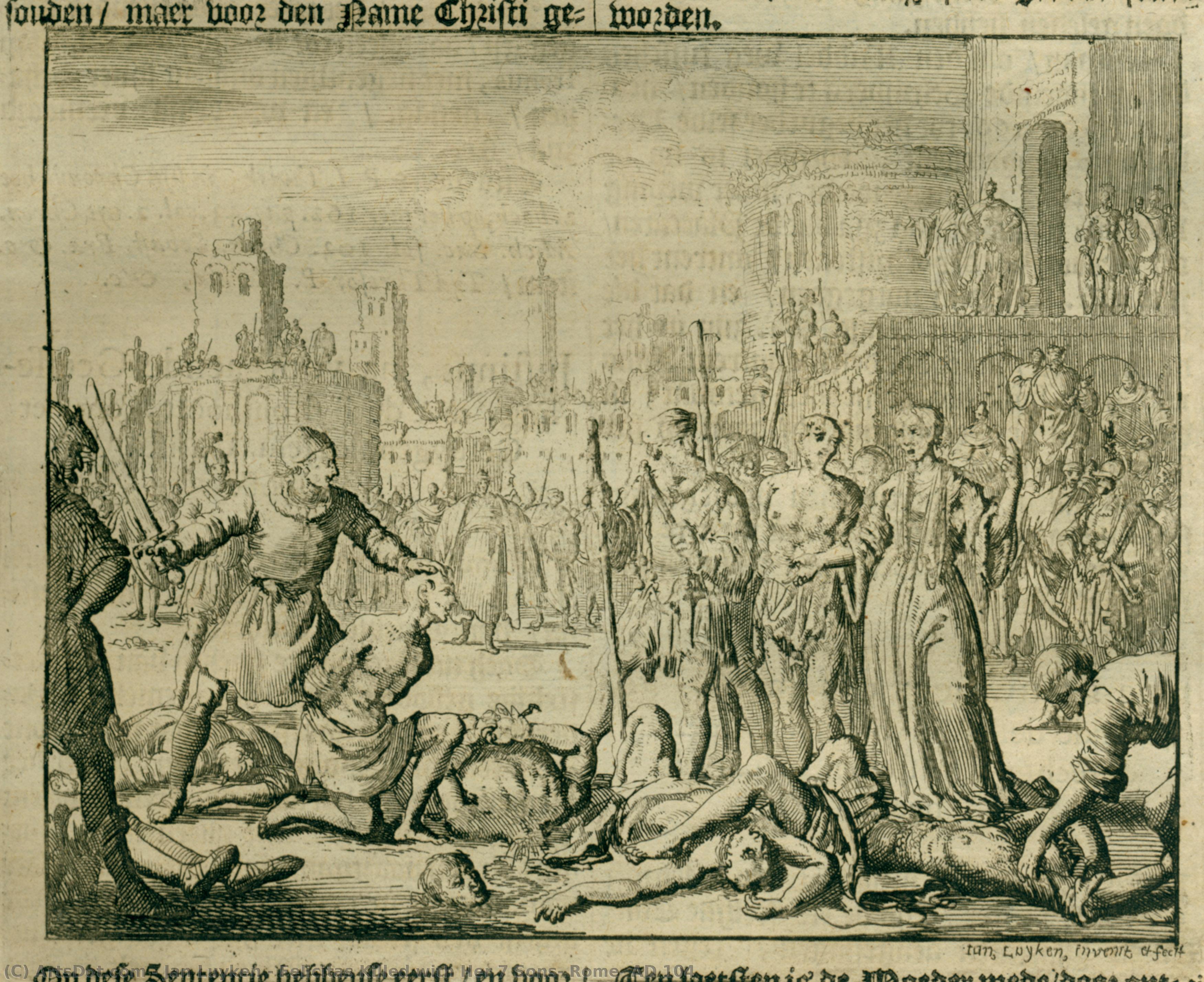 Felicitas Killed With Her 7 Sons, Rome, Ad 104 — Jan Luyken
