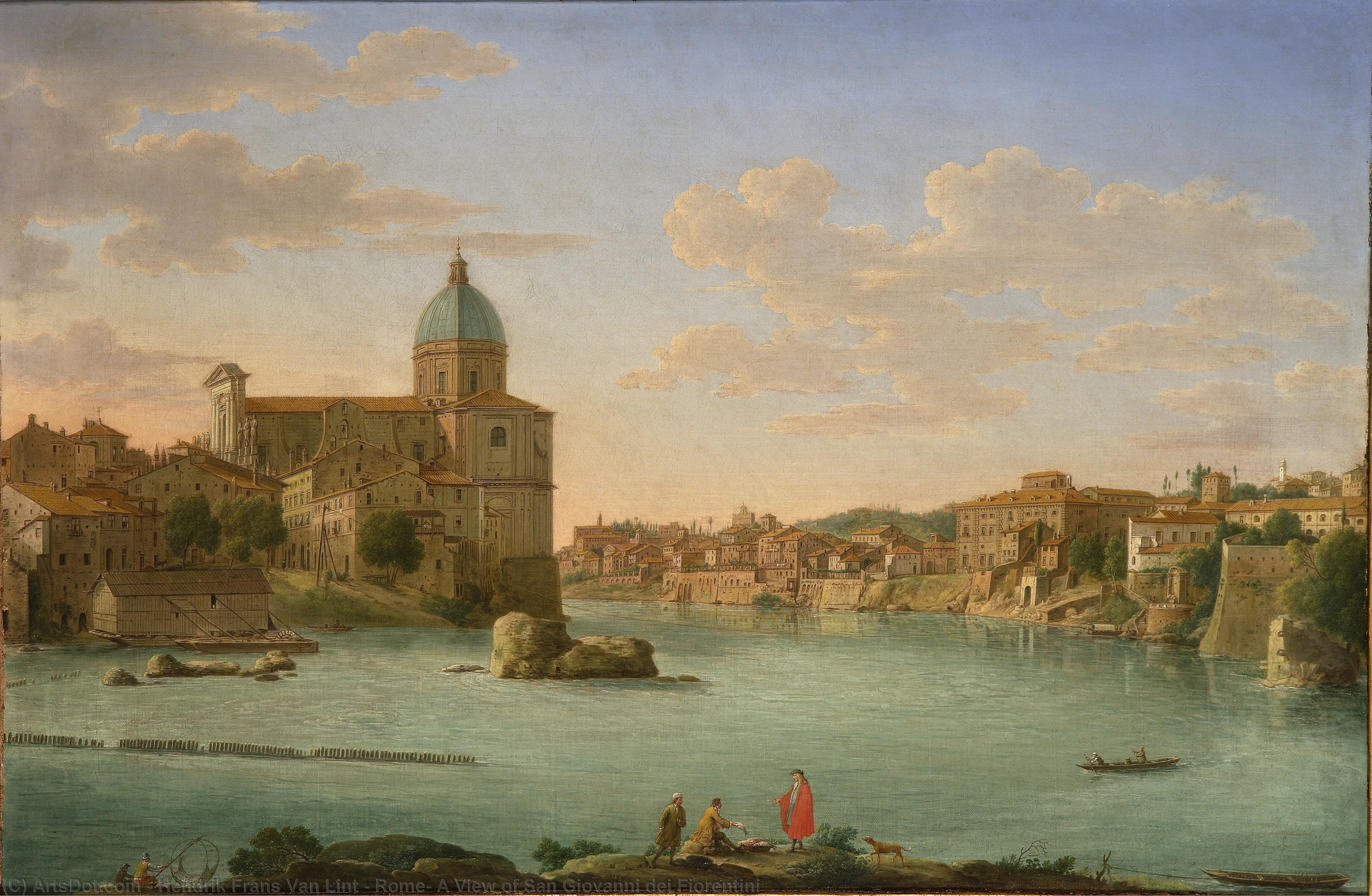 Rome, A View Of San Giovanni Dei Fiorentini — Hendrik Frans Van Lint