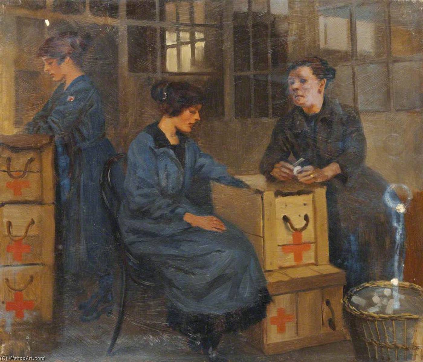 Sorting Bandages, British Red Cross Society And Order Of St John Of Jerusalem Medical Stores, Tottenham Court Road, London — Haydn Reynolds Mackey