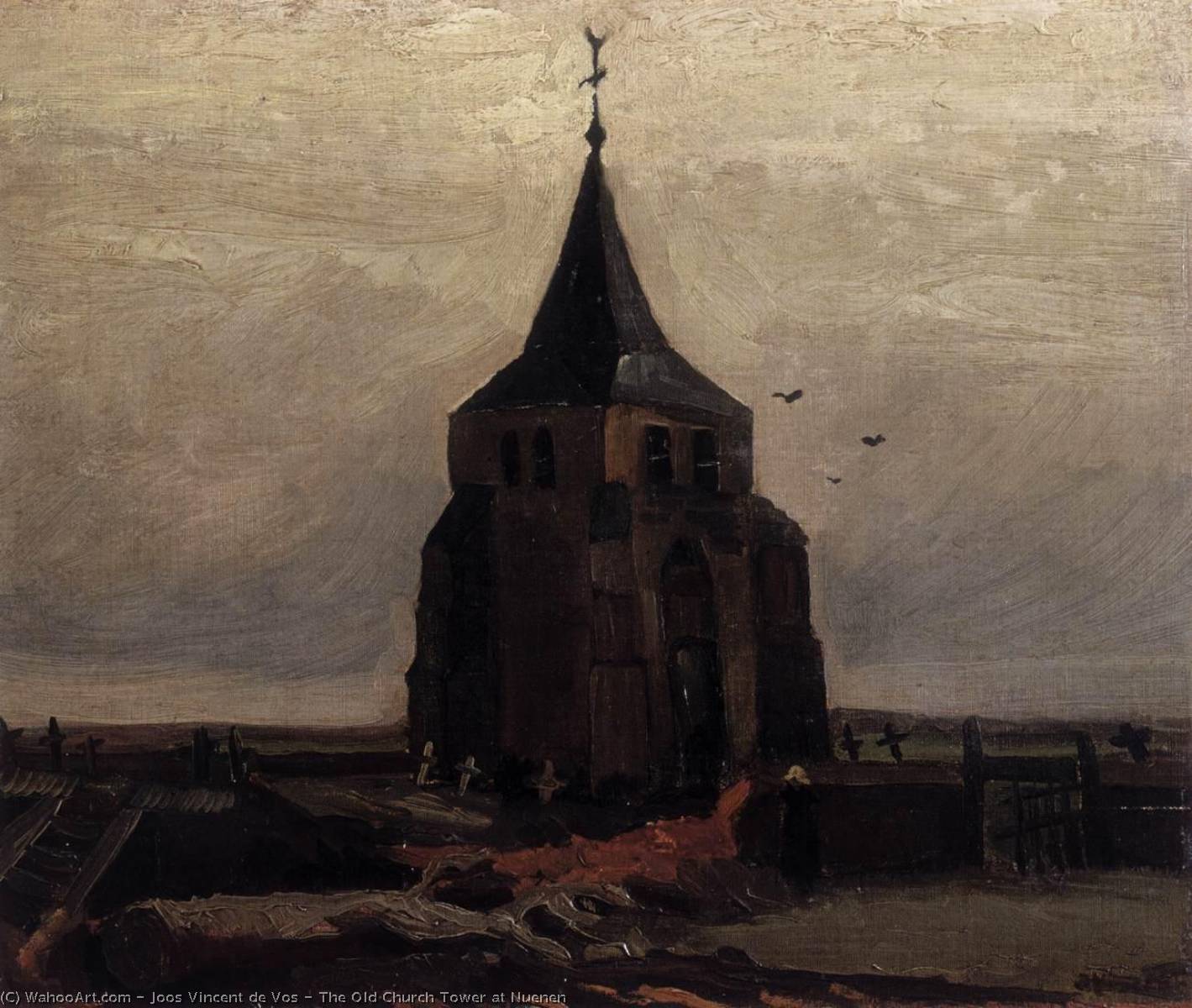The Old Church Tower At Nuenen — Joos Vincent De Vos