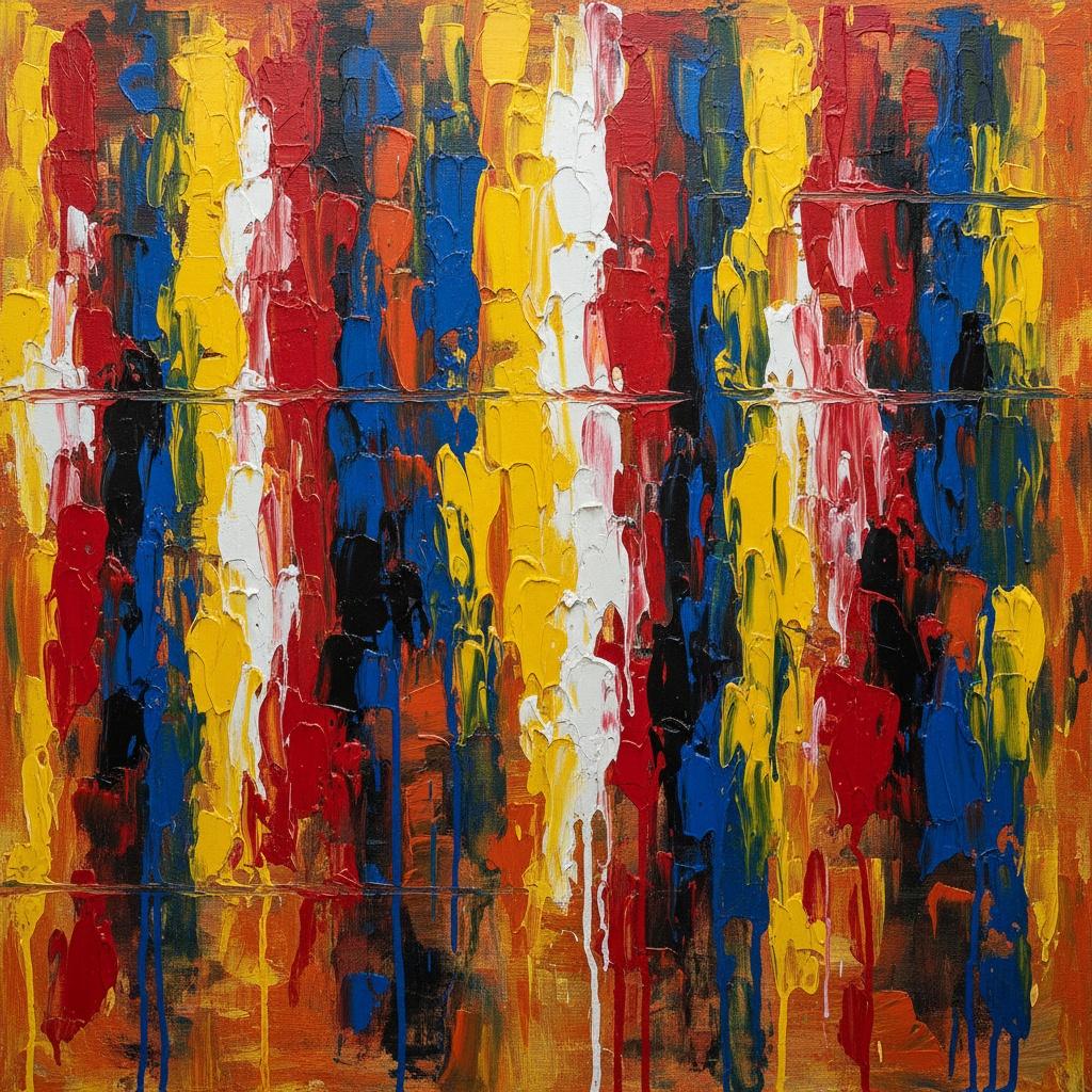 Descending Rhythms Of Primary Light In Heavy Impasto Ochre And Earth — Christian Noiret