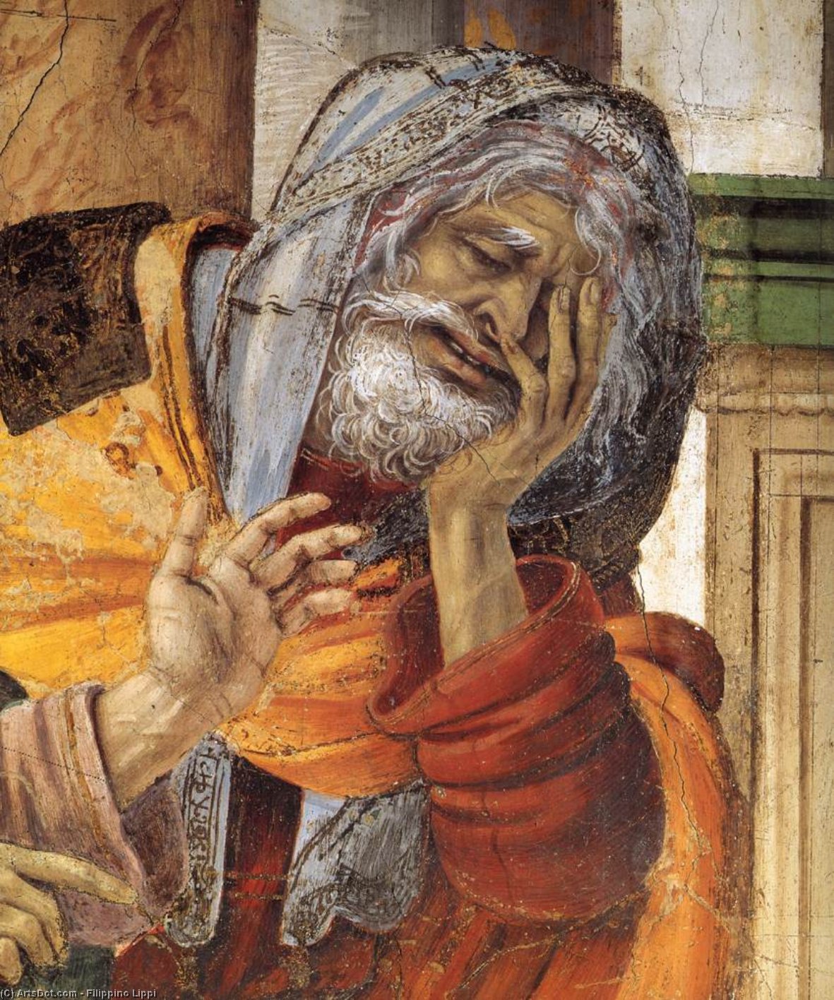 St Philip Driving The Dragon From The Temple Of Hieropolis (detail) (9) — Filippino Lippi
