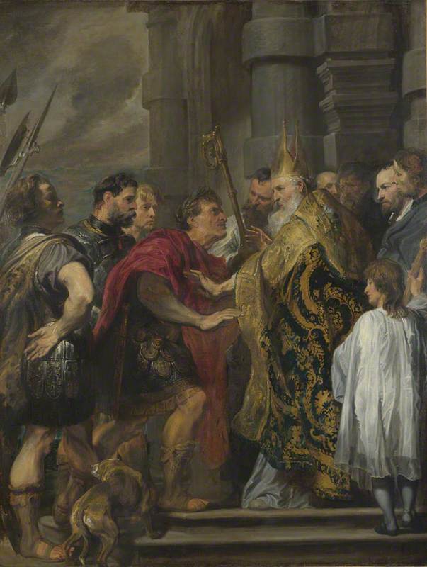 The Emperor Theodosius Is Forbidden By Saint Ambrose To Enter Milan Cathedral — Sir Anthony Van Dyck