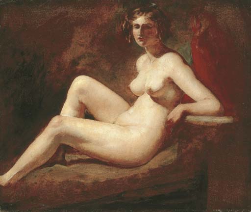 Reclining Female Nude With Her Arm On A Ledge — William Etty