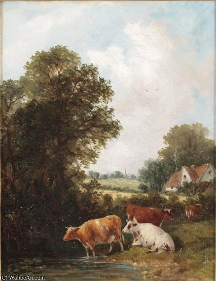 Cattle By A Pond And Another — William Meadows