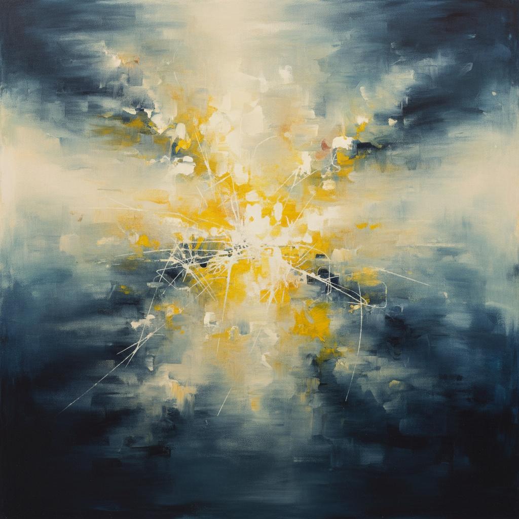 Celestial Fracture: An Eternal Radiance Emerging From The Midnight Indigo Void — Christian Noiret