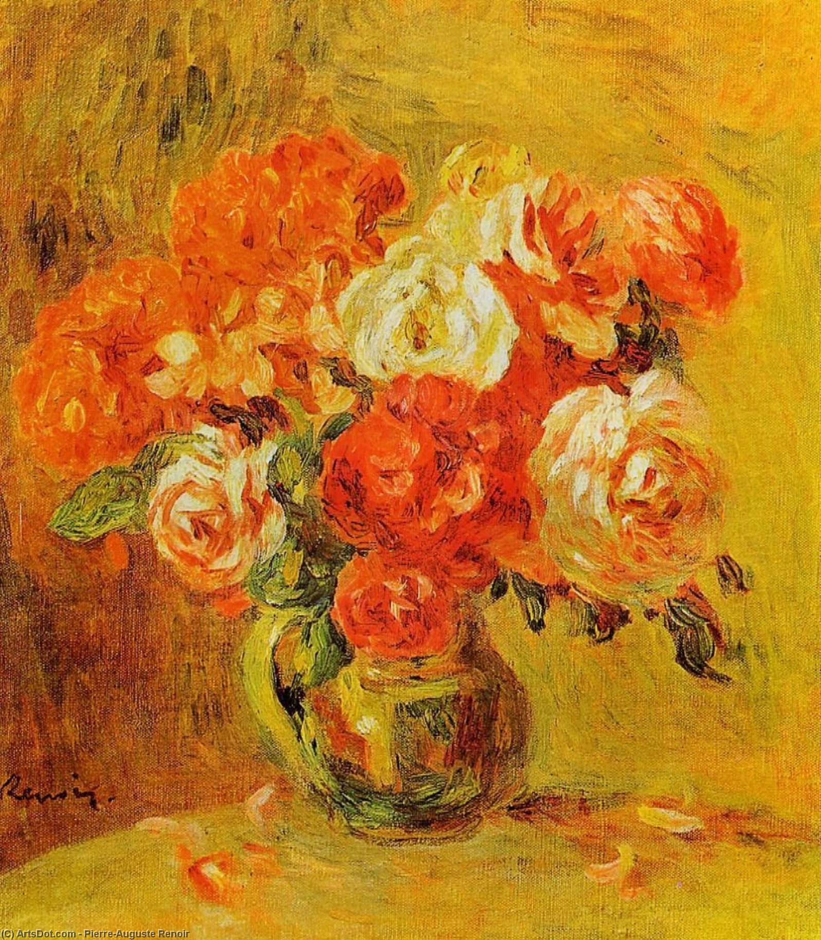 Flowers In A Vase — Пьер-огюст Ренуар