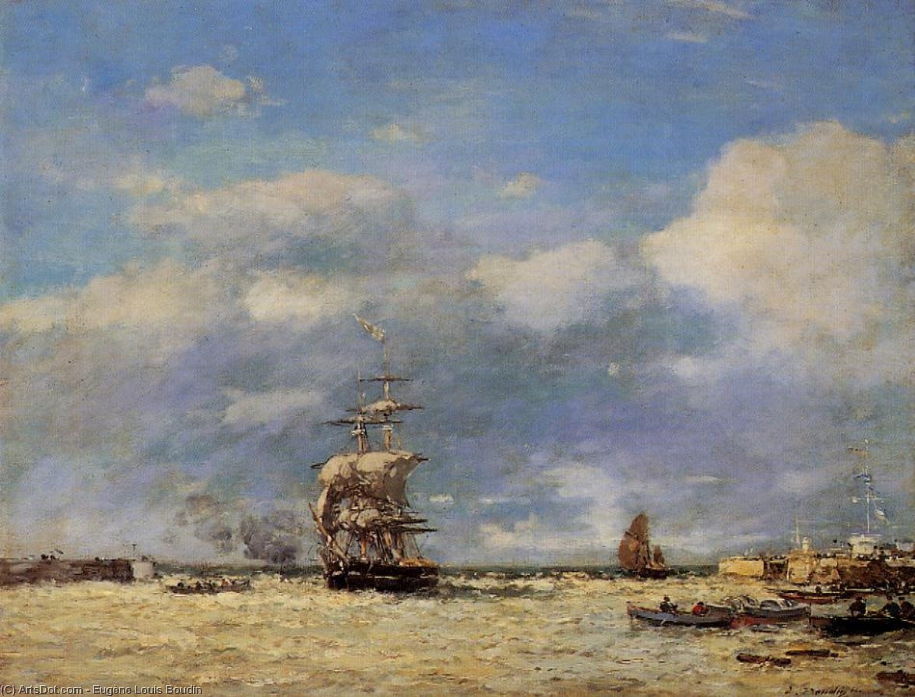 Entrance To Port Of Havre — Eugène Louis Boudin