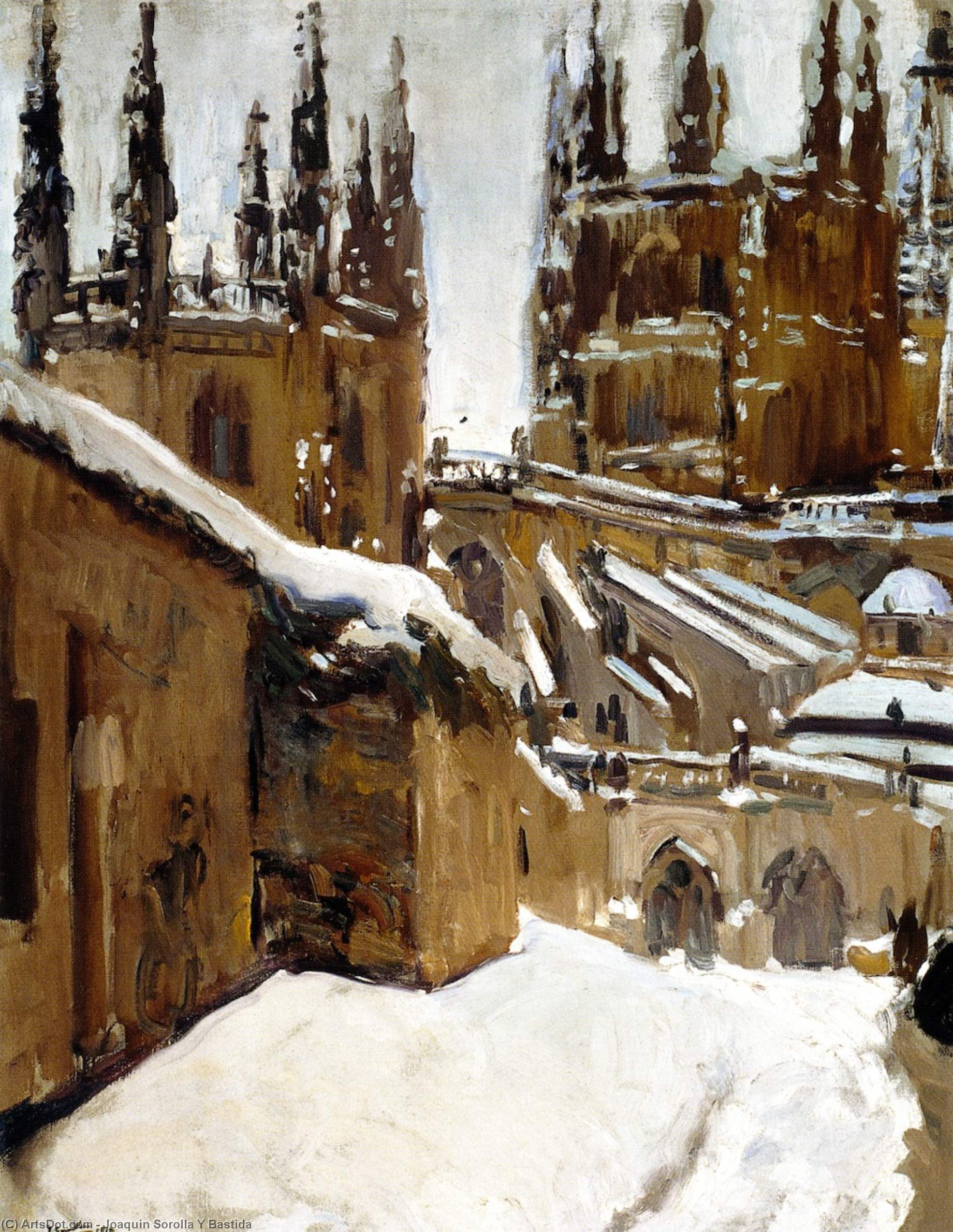 Die Kathedrale Von Burgos Im Schnee — Joaquín Sorolla Y Bastida