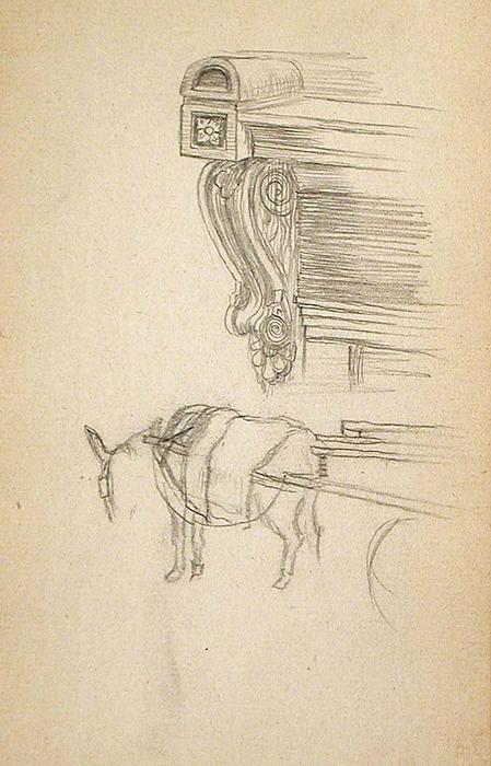 Decorative Moulding And Horse And Cart — John Ottis Adams