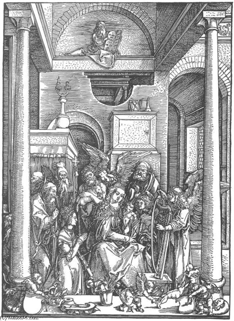 Das Leben Der Jungfrau. 19. Die Verehrung Der Jungfrau Durch Engel Und Heilige — Albrecht Dürer