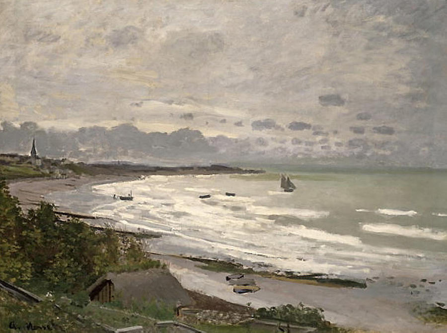 The Beach At Saint-adresse — Claude Monet