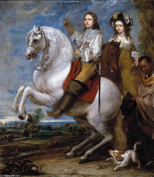 Equestrian Portrait Of A Couple — Gonzales Coques