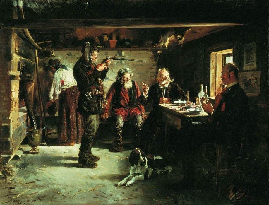 In The Hut Of Forester — Vladimir Yegorovich Makovsky