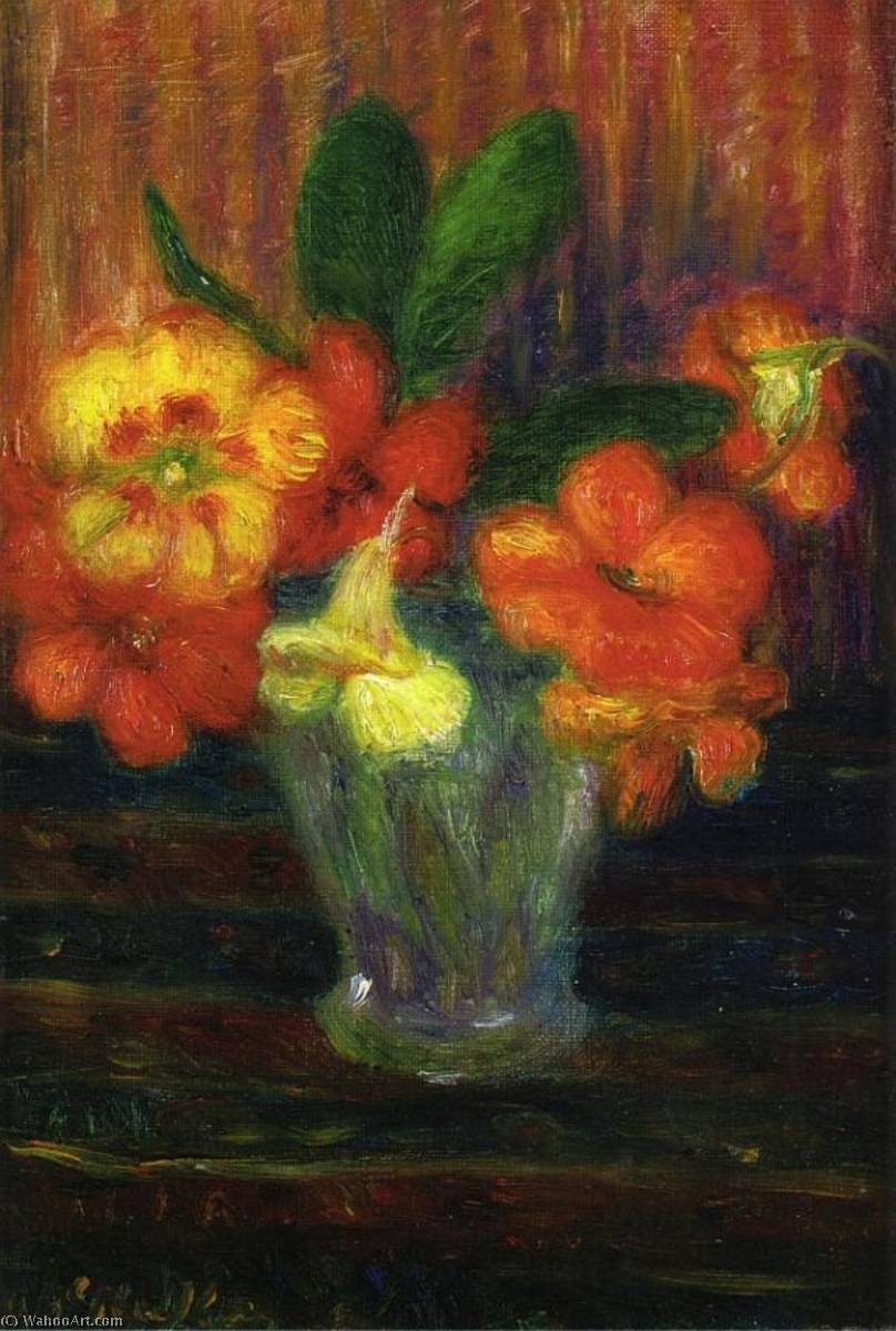Nasturtiums In A Glass Vase — William James Glackens