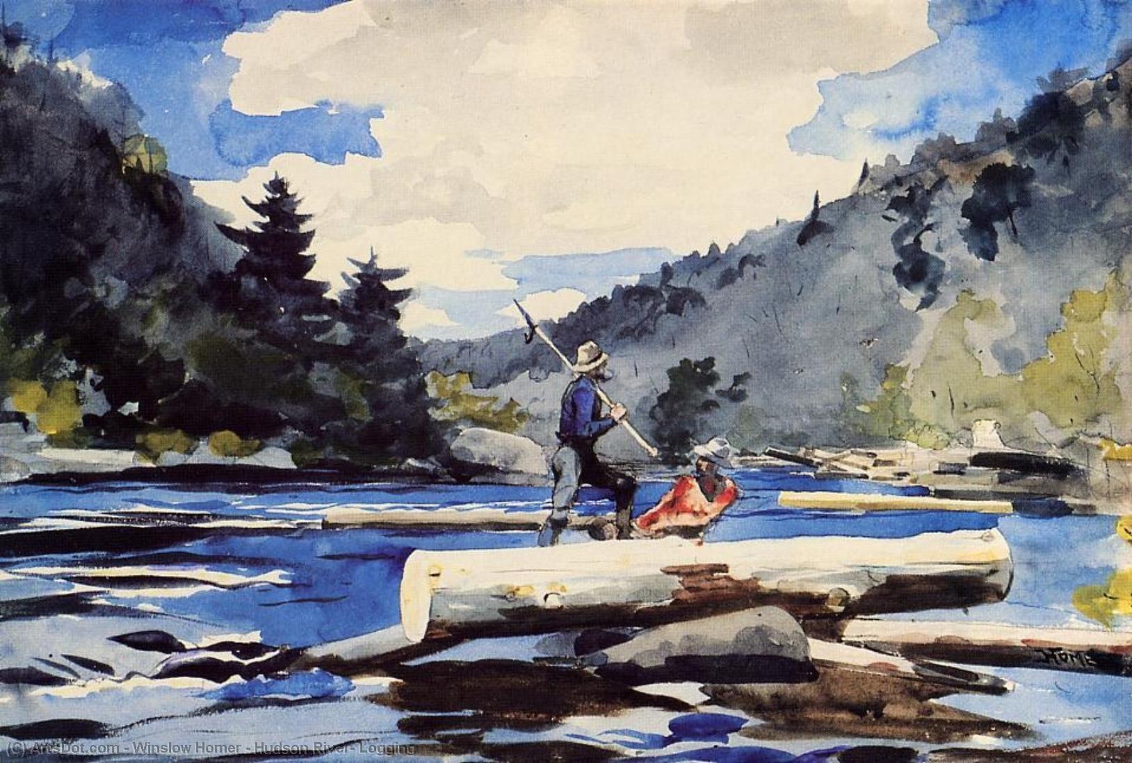 Hudson River, Logging — Винслоу Хомер