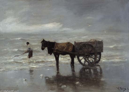 Pferdekarren Am Strand — Anton Mauve
