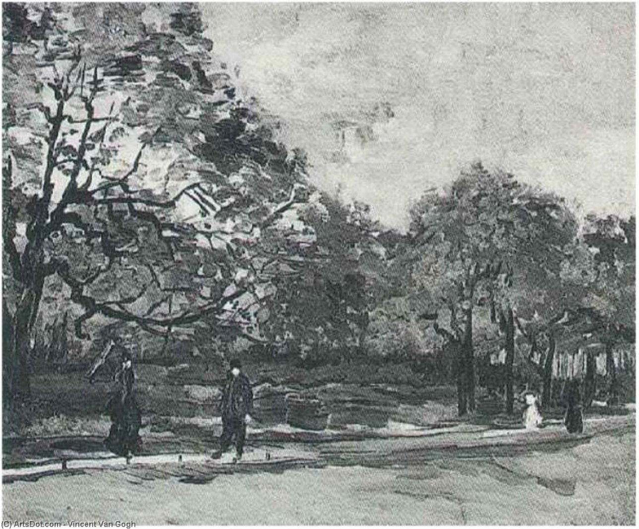 Bois De Boulogne With People Walking, The 3 — Vincent Willem Van Gogh