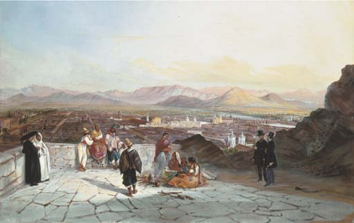Santiago De Chile From The Hill Of Santa Lucia Looking To The West — Johann Moritz Rugendas