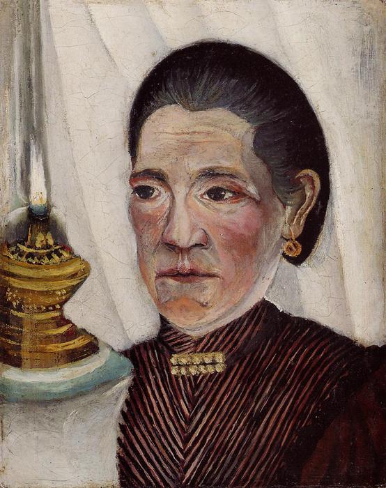 Portrait Of The Artist's Second Wife With A Lamp — Анри Русо