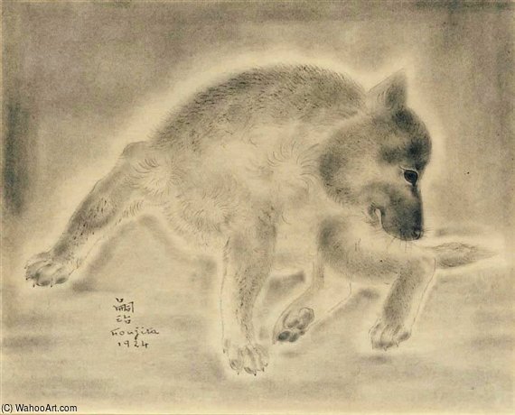Chiot Se Lechant — Léonard Tsuguharu Foujita