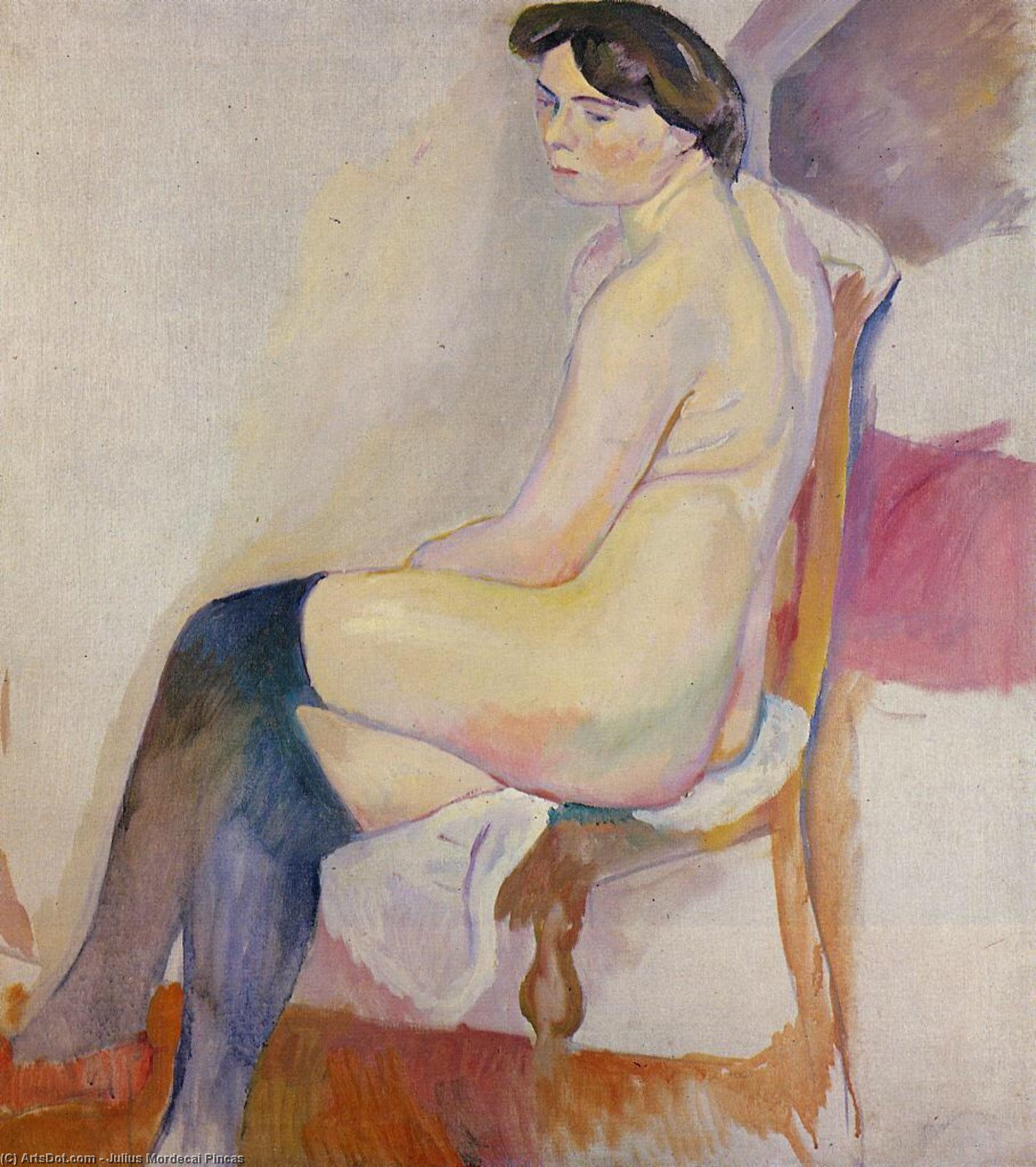 Seated Nude With Black Stockings — Julius Mordecai Pincas
