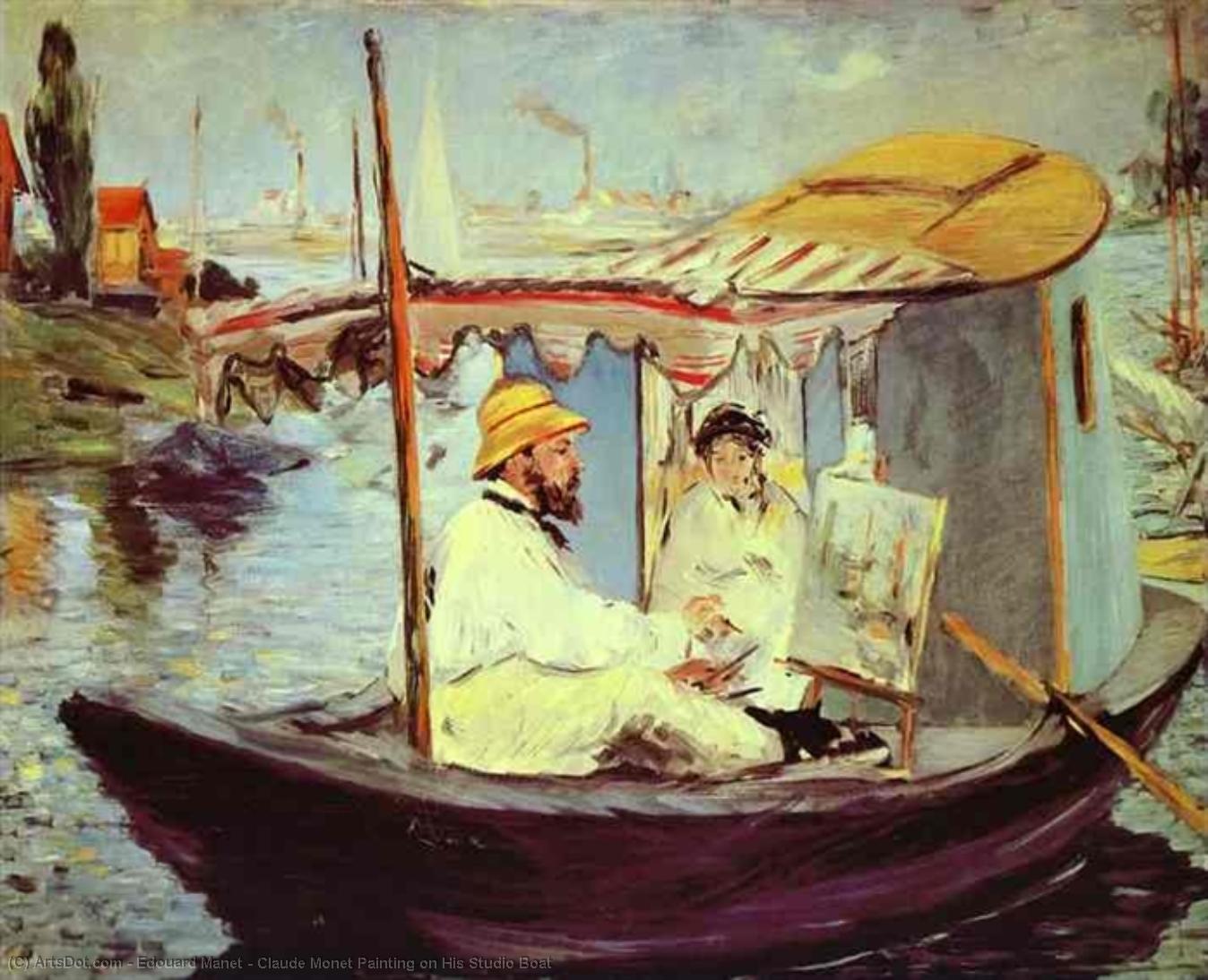 Claude Monet Pintando En Su Barco De Estudio — Édouard Manet