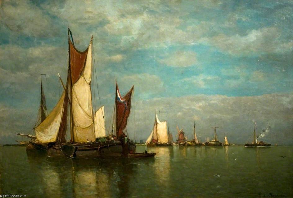 A Calm On The Kel Near Dordrecht — Paul-jean Clays