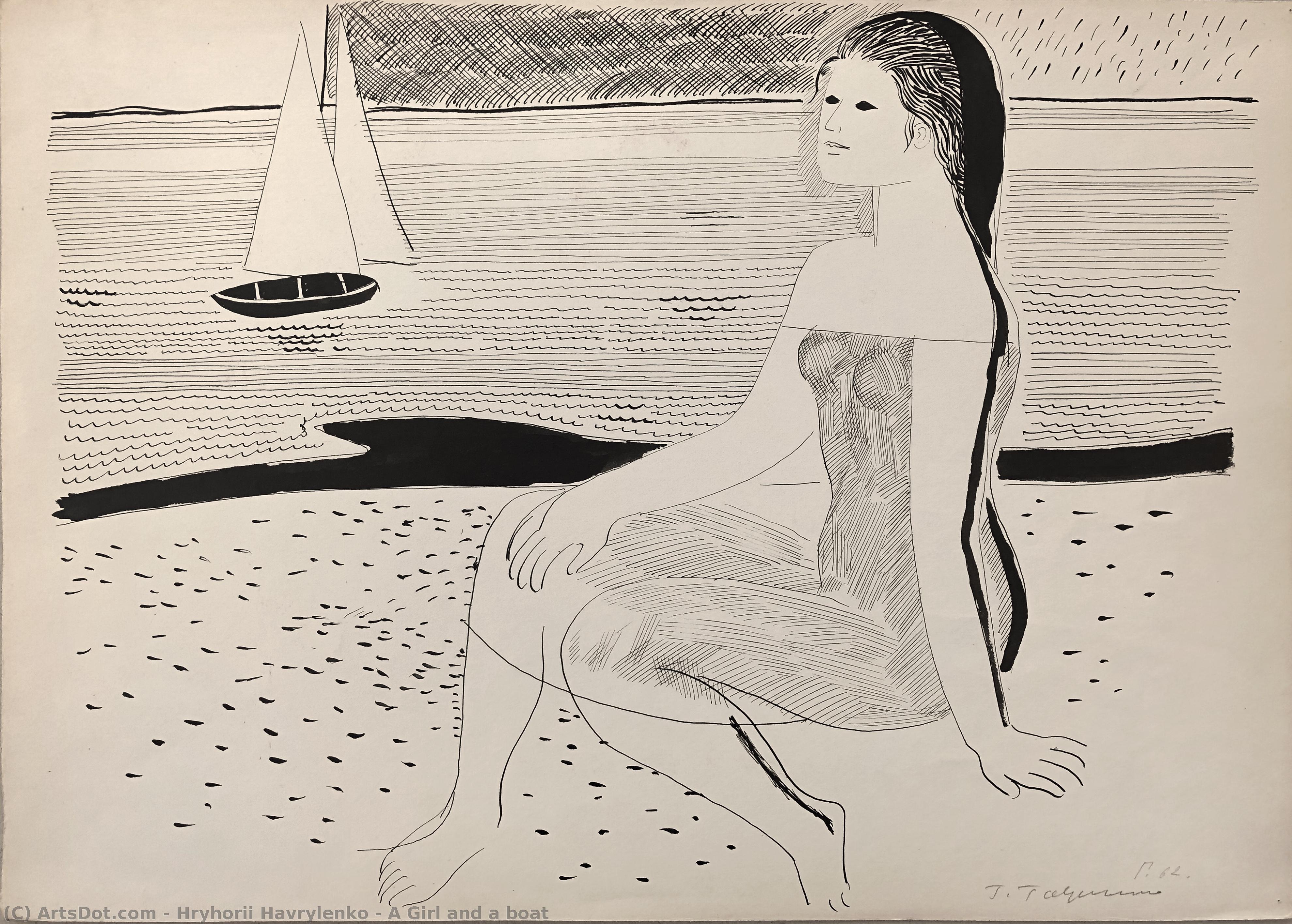 A Girl And A Boat — Hryhorii Havrylenko