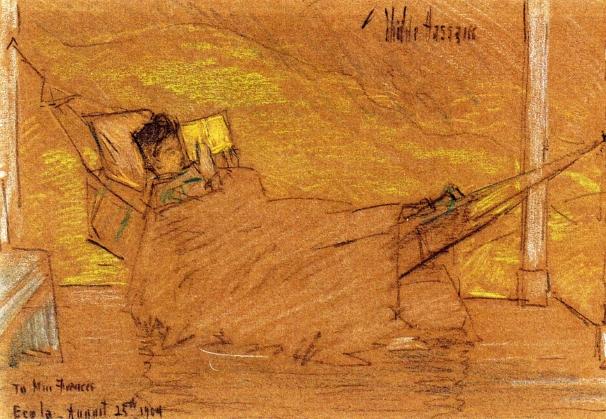 Miss Frances Lewis In A Hammok — Frederick Childe Hassam