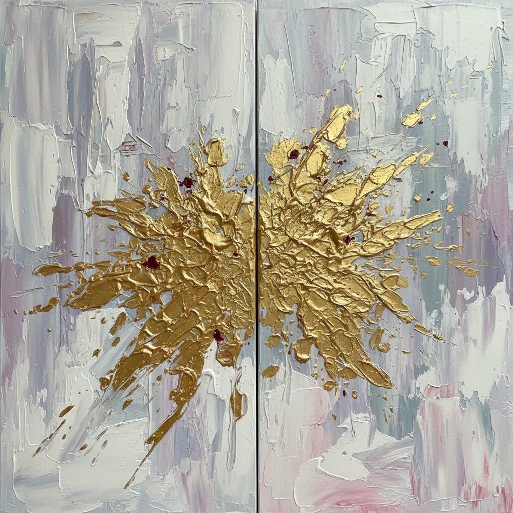 Radiant Gilded Fracture: A Monumental Study Of Spontaneous Gold And Ethereal Chaos — David Moreau