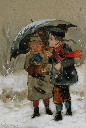 Children Playing In The Snow - — George Goodwin Kilburne