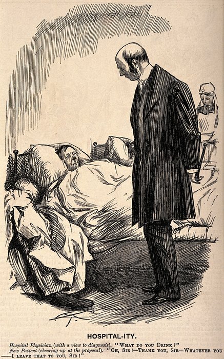 A Hospital Physician Asks A Patient About His Drinking — Charles Samuel Keene