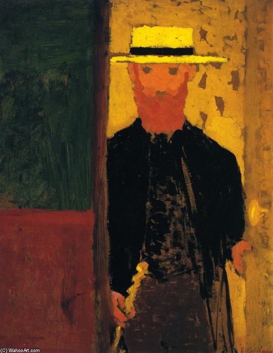 Self-portrait With Cane And Straw Hat — Jean-édouard Vuillard
