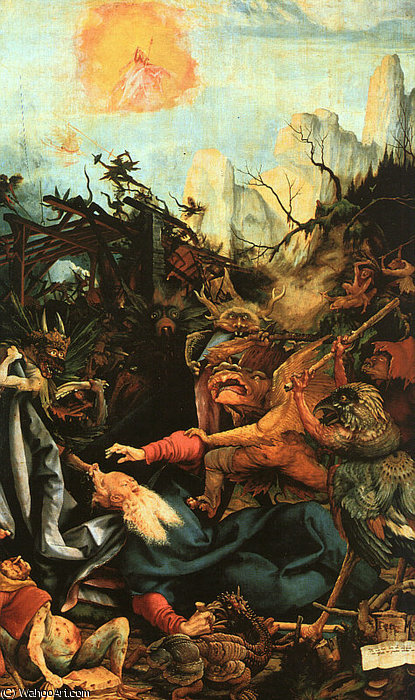 Isenheimaltaret St Antonii Frestelser Musée D'unte — Matthias Grünewald