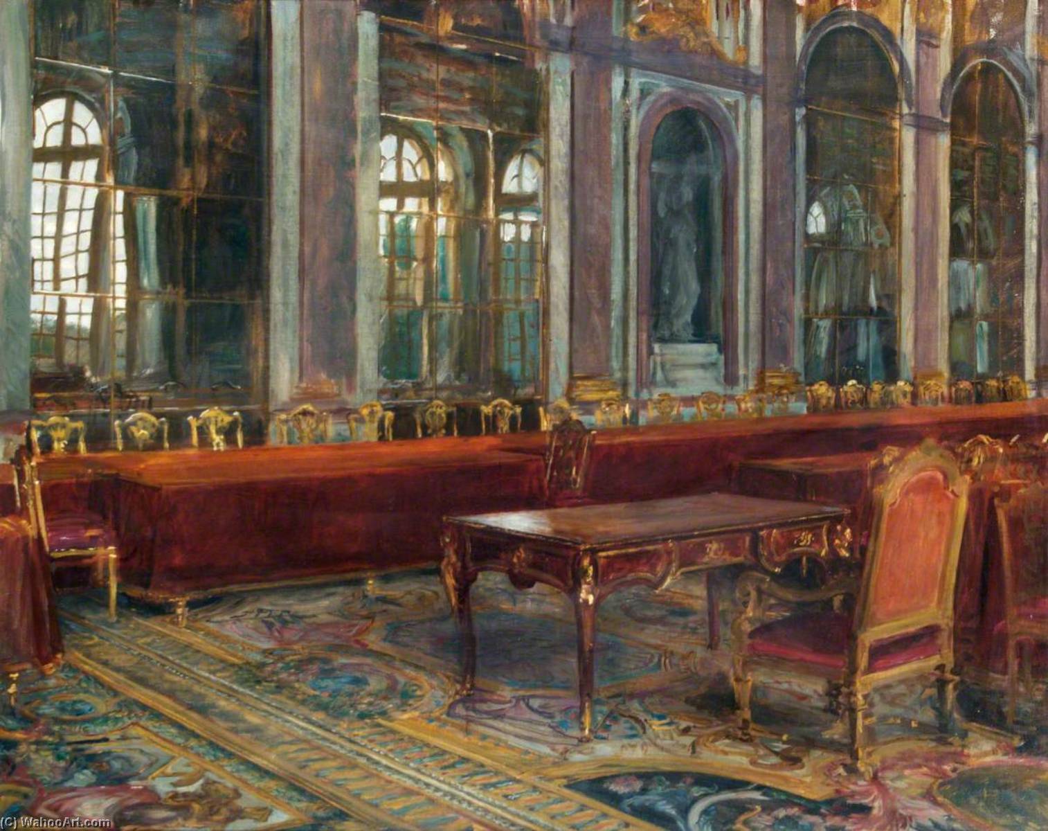 Sketch Of The Table In The Hall Of Mirrors, At Which The Treaty Of Versailles Was Signed — Herbert Arnould Olivier