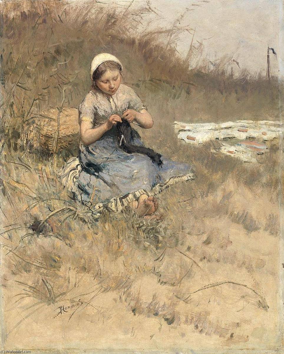 The Little Knitter — Bernardus Johannes (bernard) Blommers