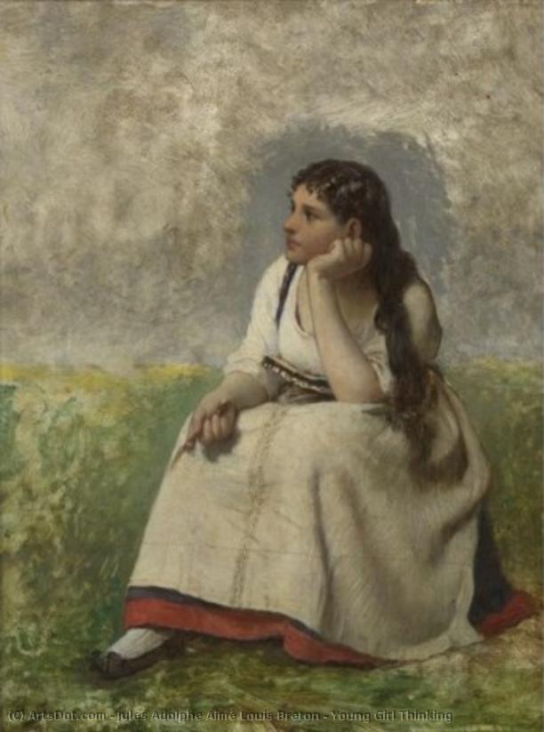Young Girl Thinking — Jules Adolphe Aimé Louis Breton