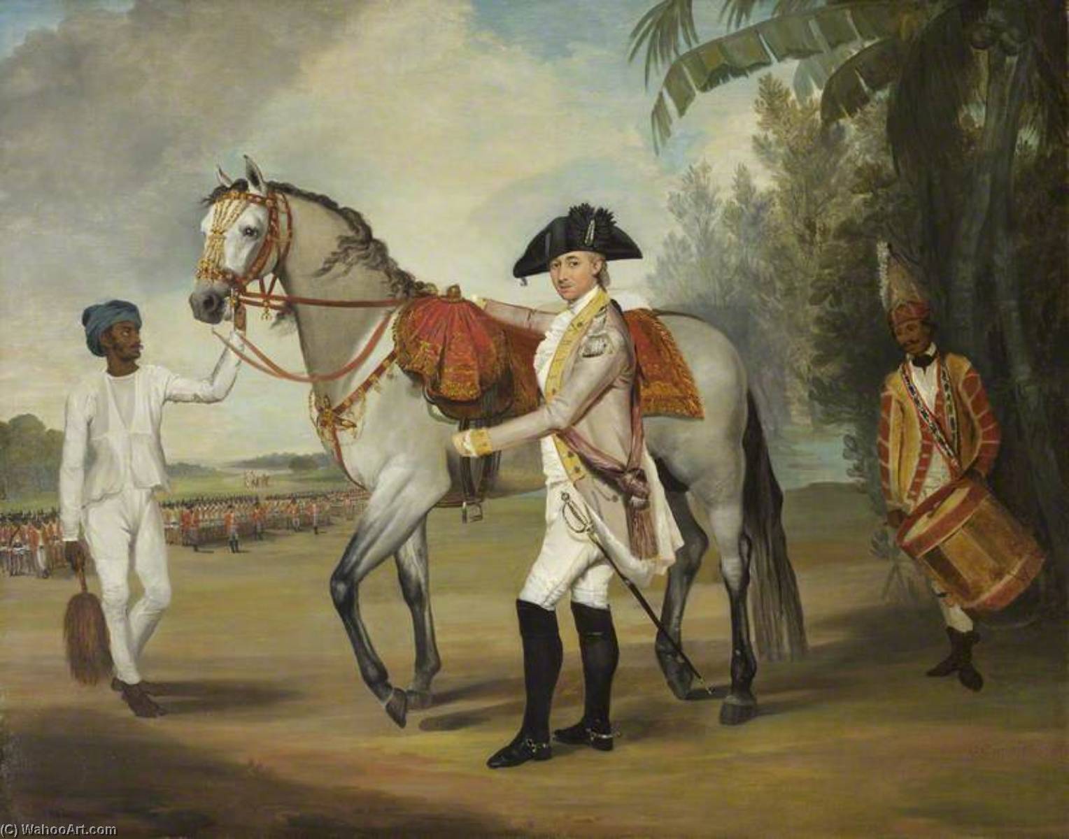 An Officer Of A Sepoy Regiment With His Syce And A Drummer — George Carter