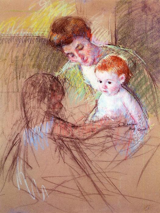 Mutter Und Tochter Betrachten Das Baby — Mary Stevenson Cassatt